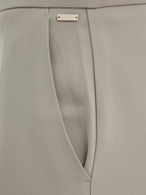 Armani Exchange spodnie damskie kolor zielony proste high waist XW001264 AF16148