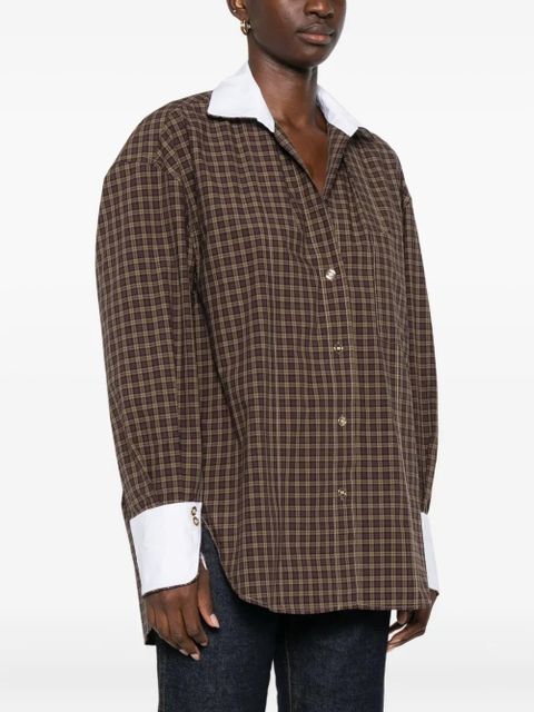 SANDRO plaid shirt - Brown