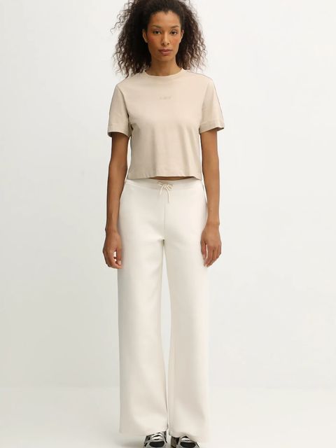 Guess t-shirt bawełniany BRITNEY damski kolor beżowy V3RI08 I3Z14