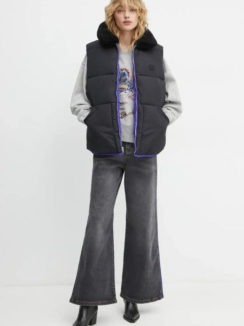 A.P.C. bezrękawnik dwustronny doudoune teddy kolor niebieski zimowy PAAFW.M30201