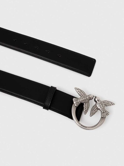 Pinko pasek skórzany damskie kolor czarny 100120 A0F1 - zdjęcie produktu nr 2