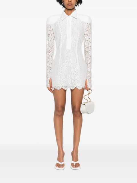 Rowen Rose long-sleeve lace mini dress - White
