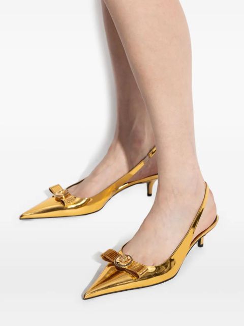 Versace metallic slingback pumps - Gold