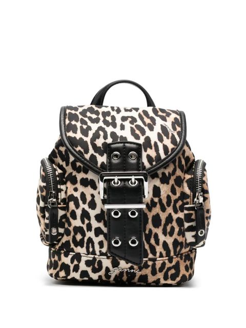 GANNI mini leopard-print Backpack - Neutrals - zdjęcie produktu nr 1