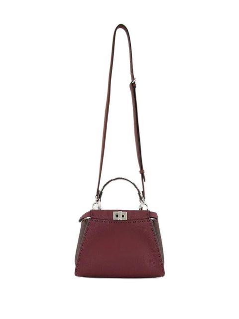 FENDI Peekaboo top-handle leather tote bag - Red