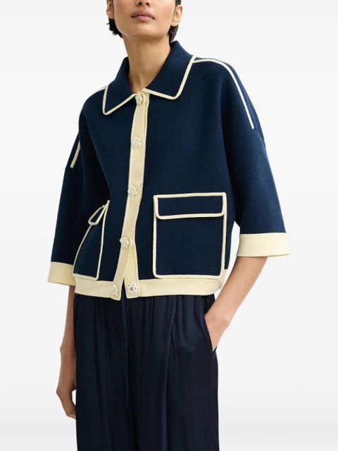 Essentiel Antwerp contrast-trim cardigan - Blue