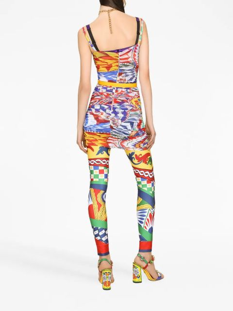 Dolce & Gabbana graphic-print gathered-detail dress - Multicolour