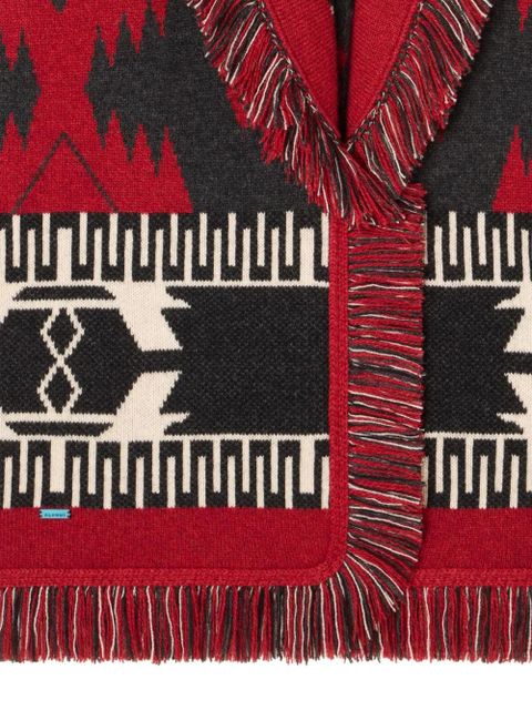 Alanui Icon-jacquard cardigan - Red