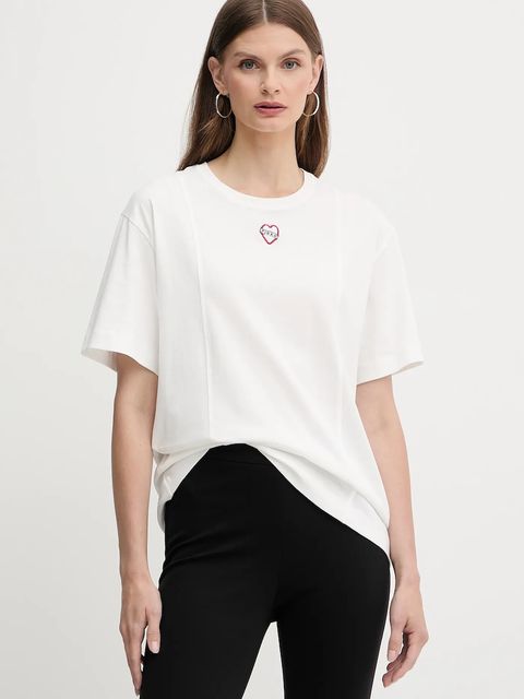 Pinko t-shirt bawełniany damski kolor biały 105665 A2IB - zdjęcie produktu nr 1