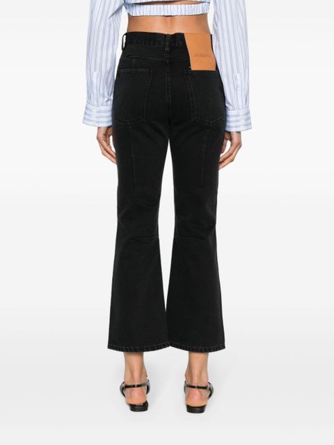 Jacquemus Le de-Nîmes court high-rise flared jeans - Black