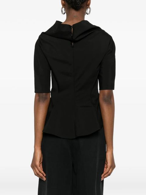 KHAITE Pippa cowl-neck blouse - Black