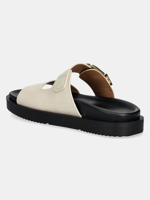 Tommy Hilfiger klapki skórzane LEATHER SPORTY MULE damskie kolor beżowy FW0FW08512 - zdjęcie produktu nr 2