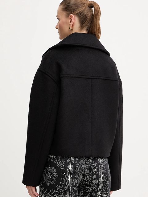 Just Cavalli płaszcz z dodatkiem wełny kolor czarny 79PAT441 CNY13 - zdjęcie produktu nr 2
