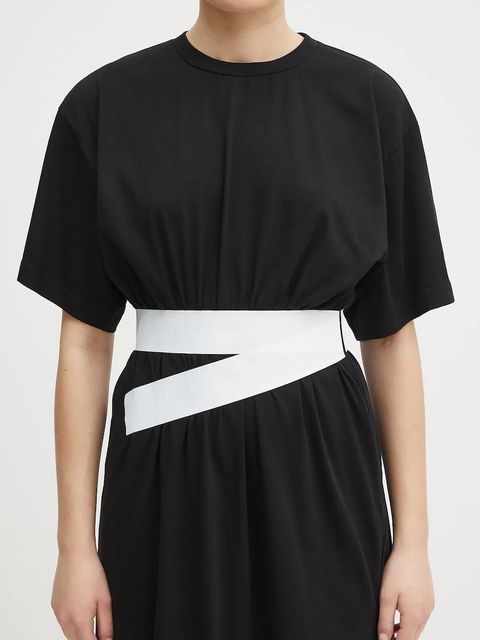 MM6 Maison Margiela sukienka bawełniana kolor czarny mini rozkloszowana S52DA0063