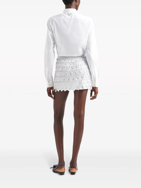 Prada crystal-embellished fringed miniskirt - Silver