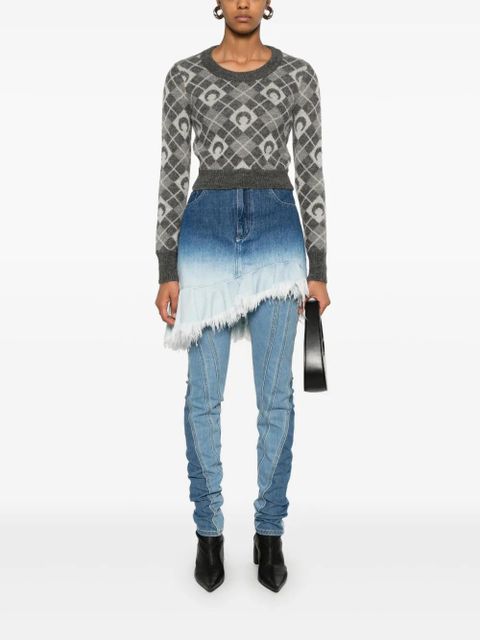 Marine Serre Moon argyle-knit sweater - Grey - zdjęcie produktu nr 2