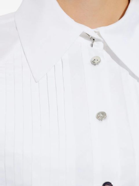 Blumarine pleated button shirt - White