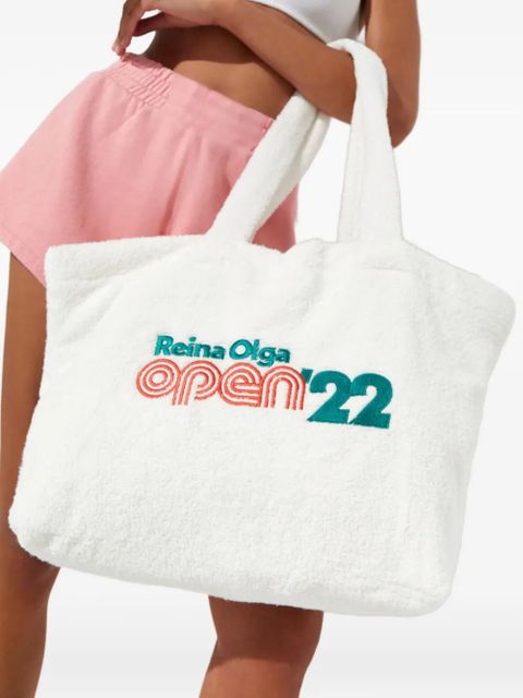 Reina Olga logo-embroidery beach bag - White - zdjęcie produktu nr 2