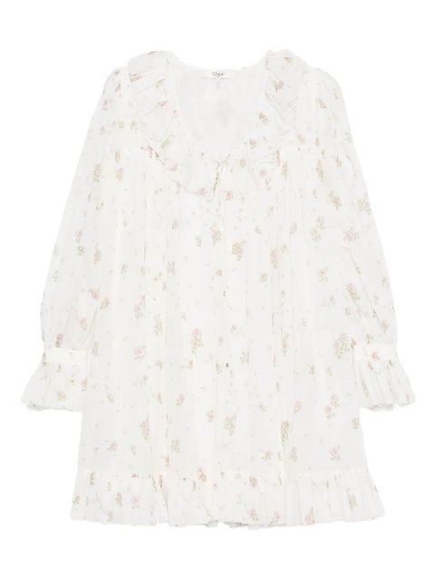 Chloé floral-print mini dress - White - zdjęcie produktu nr 1