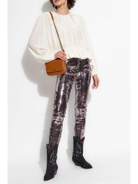 ISABEL MARANT Gelina gathered blouse - Neutrals - zdjęcie produktu nr 2