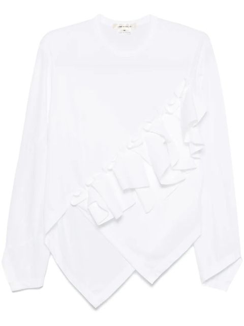Comme Des Garçons ruffle-trim asymmetric top - White - zdjęcie produktu nr 1