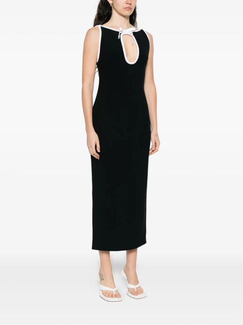 Rowen Rose keyhole-neck sleeveless midi dress - Black