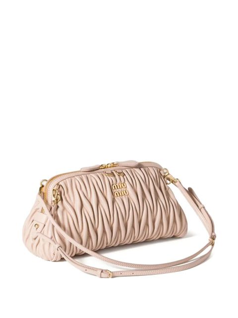 Miu Miu matelassé leather clutch bag - Pink