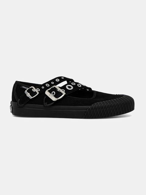 Vans baleriny zamszowe Mary Jane Straps kolor czarny VN000D9ABLA1