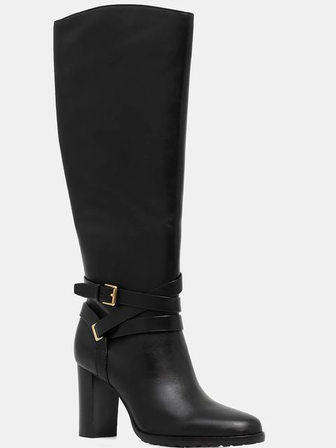 Lauren Ralph Lauren kozaki skórzane Cllns Tl Hl damskie kolor czarny na słupku 802967777001 - zdjęcie produktu nr 1