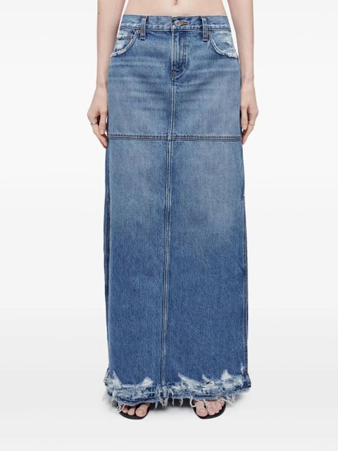 RE/DONE split mid-rise denim skirt - Blue