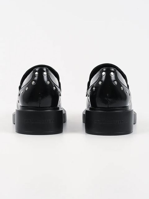 Karl Lagerfeld mokasyny skórzane MACIE damskie kolor czarny na płaskim obcasie KL41213S - zdjęcie produktu nr 2