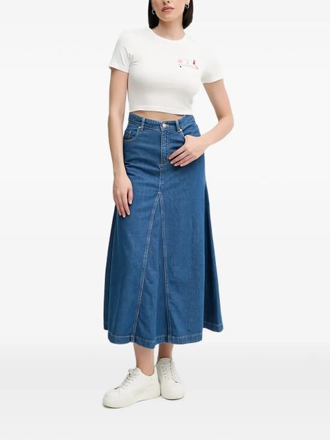 MC2 Saint Barth embroidered-detail crop T-shirt - White - zdjęcie produktu nr 2