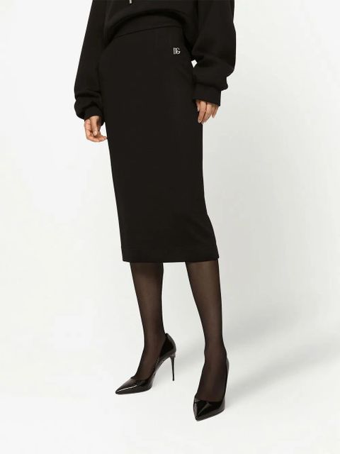 Dolce & Gabbana Milano-rib midi skirt - Black