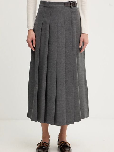 Weekend Max Mara spódnica z dodatkiem wełny FASTOSO kolor szary midi rozkloszowana 2525106062600