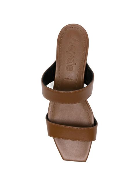 Aeyde square-toe leather sandals - Brown