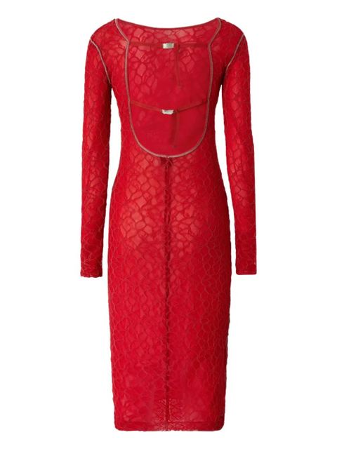 PINKO lace midi dress - Red - zdjęcie produktu nr 2