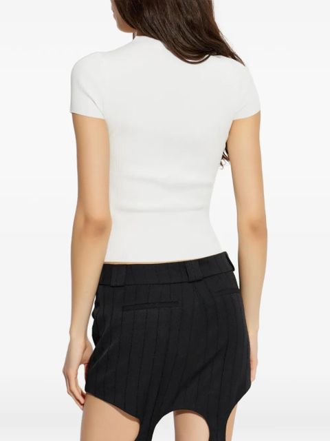 Alexander Wang jacquard-logo short-sleeve T-shirt - White