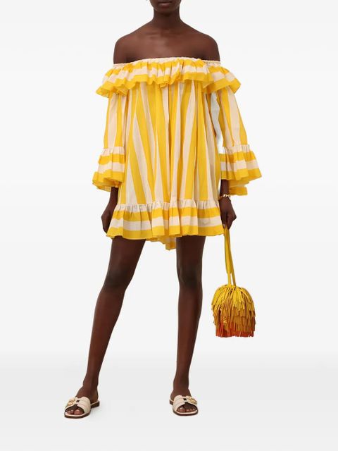 ZIMMERMANN Daylight ruffled striped mini dress - Yellow - zdjęcie produktu nr 1
