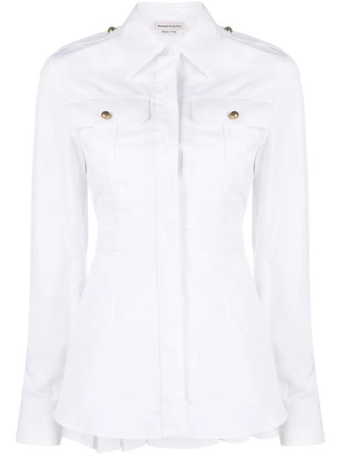 Alexander McQueen box-pleat cotton shirt - White - zdjęcie produktu nr 1
