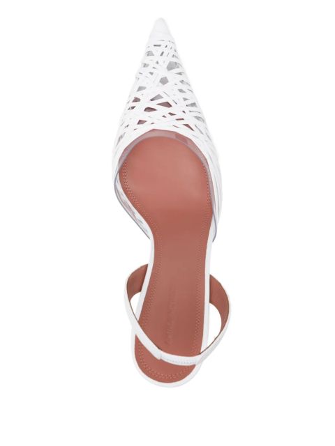 Amina Muaddi 90mm Lori pumps - White