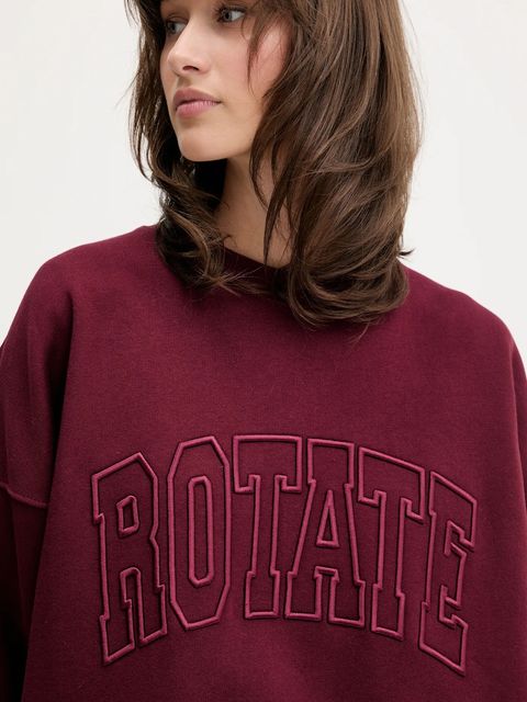 Rotate bluza bawełniana damska kolor bordowy z aplikacją 1143762734