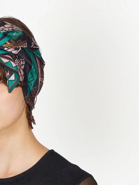 Ferragamo Nirvana-print silk bandeau scarf - Black - zdjęcie produktu nr 2