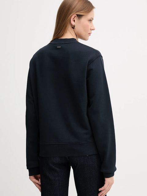 Barbour bluza bawełniana damska kolor granatowy gładka LOL0623