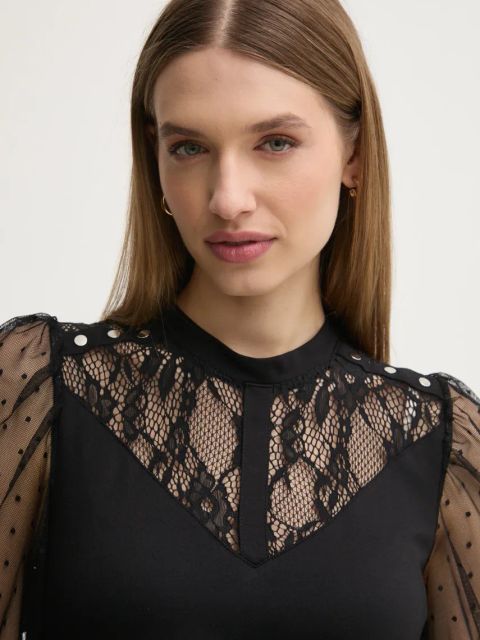 Morgan bluzka TSAGE damska kolor czarny wzorzysta TSAGE