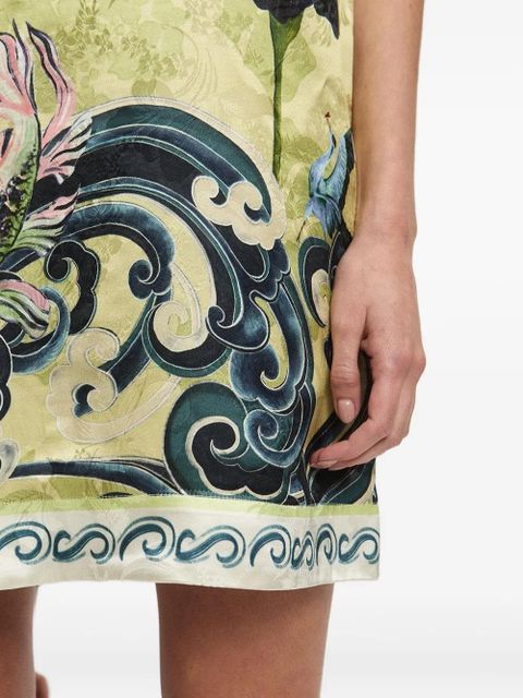 ALEMAIS Rochester floral-print shift mini dress - Green