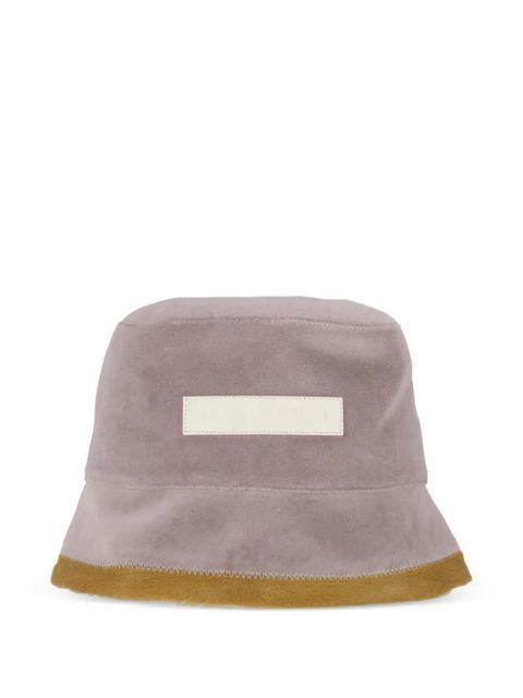 Marni logo-patch trim bucket hat - Pink - zdjęcie produktu nr 1