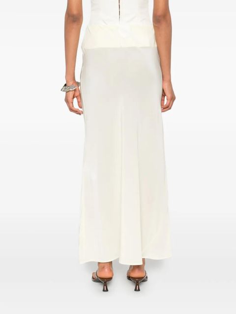 Paris Georgia bias-cut half-slip skirt - Neutrals
