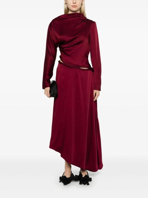 Victoria Beckham piped-trim midi dress - Red