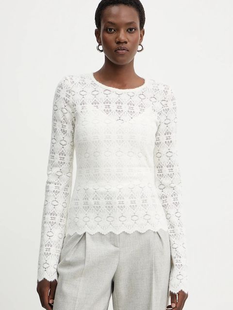 Guess bluzka BRIDGETTE damska kolor beżowy gładka W5BP13 K1180 - zdjęcie produktu nr 1