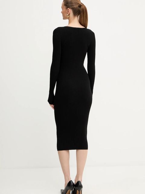 Elisabetta Franchi sukienka z dodatkiem jedwabiu kolor czarny mini dopasowana AM10B56E2